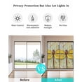 thumbnail image 4 of Window Privacy Film Yellow Dragonfly Stained Glass Window Film Decorative Sun Block Window Cover Vintage Country Wooden Grain Aesthetic Window Clings Static Adhesive Sticker for Bathroom 23.6"x59", 4 of 7
