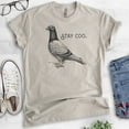 thumbnail image 2 of Stay Coo Shirt, Unisex Women's Men's Shirt, Funny Pidgeon Shirt, Cute Bird Saying, Cool Bird Shirt, Light Silk Gray, 3X-Large, 2 of 6