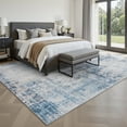 thumbnail image 6 of FEELHOME 9'x12' Area Rug Machine Washable Vintage Distressed Abstract Rug Non Slip Soft Carpet for Living Room Bedroom Dining Room Office Blue, 6 of 8