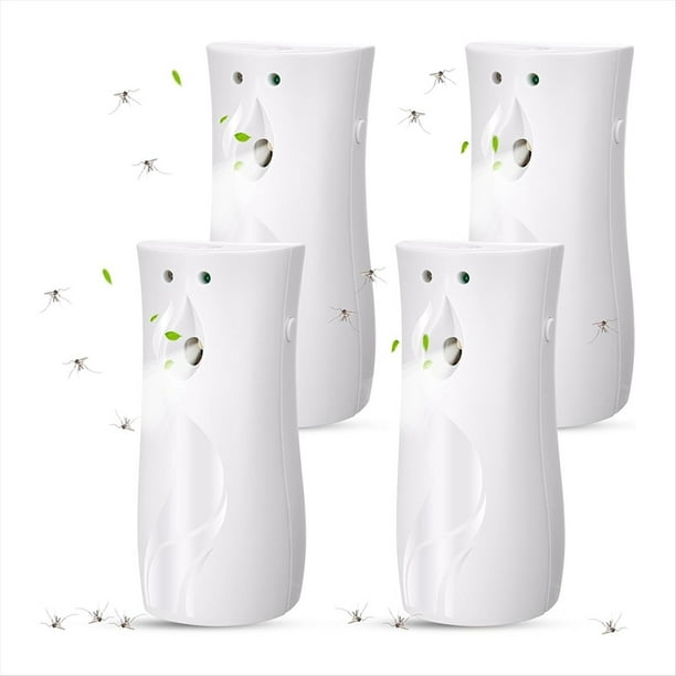 Dispensador Automático de 4 para Moscas, Control de Mosquitos e Insectos Voladores, Ambientador Dosificador para Verano.