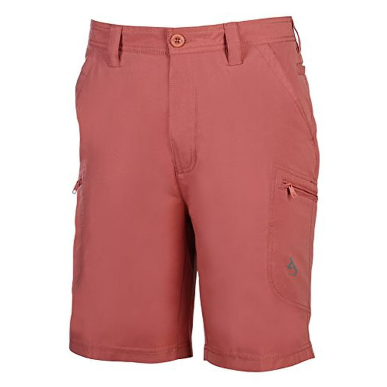 Hook & Tackle Men's Driftwood 4-Way Stretch Fishing Short New England Red 36  