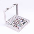 thumbnail image 3 of Velvet Portable Jewelry Organizer Display Earring Ring Storage Tray Box Case, 3 of 8