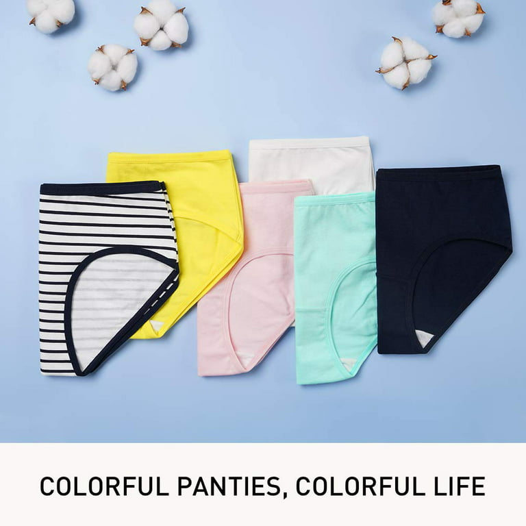 INNERSY Girls Underwear Cotton Briefs Panties for Teens 6-Pack (L