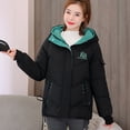 thumbnail image 5 of IROINNID Women's Hooded Winter Jacket Coat Solid Color Long Sleeve Warm Comfortable Loose Tops Long Coat , Black, 5 of 5