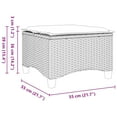 thumbnail image 2 of vidaXL Tabourets de Jardin avec Coussins 2 Pcs Gris 55x55x36 cm Poly Rotin, 2 of 5