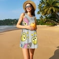 thumbnail image 3 of Balery Cartoon Owls Pattern Women’s Summer Dresses – Loose Sleeveless Sundress, Casual and Comfortable Beach Dress for Hot Days, 3 of 7