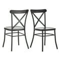 thumbnail image 2 of Weston Home Perry X-Back Metal Dining Chairs, Set of Two, Antique Black, 2 of 9