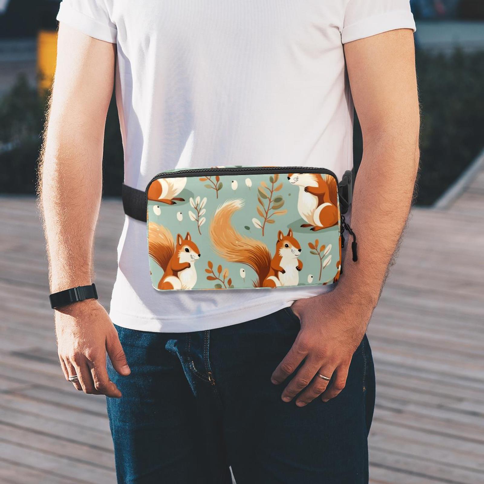 Squirrel Lightweight Running Belt Waist Bag with Extension Strap and Money Belt - Unisex