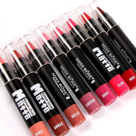 MISS ROSE Fashion Beauty Women Lipstick Moisturizer Matte Lipsticks Cosmetic Makeup Accessories Moisturizing Lip Sticks (Best Moisturizer Before Makeup India)