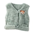thumbnail image 3 of GYRATEDREAM Toddler Baby Boy Girl Fleece Vest Coat Sleeveless Waistcoat Fall Winter Warm Outerwear with Pockets for 2-3Y Green, 3 of 9