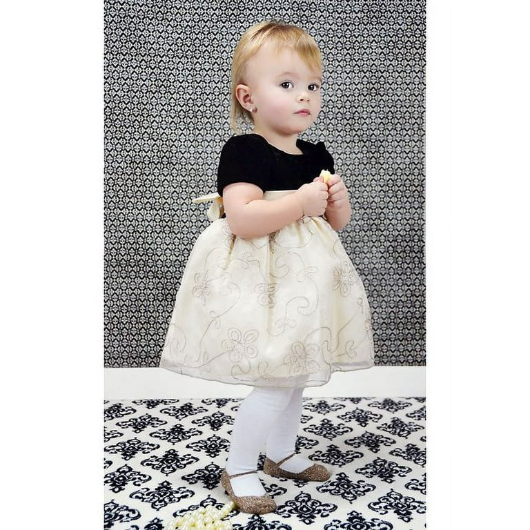 Baby Emporio-Baby girl tights leggings with Mary Jane shoe  look-sparkle-cotton-comfort waist-0-6 Months - CLASSIC GOLD 