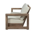 thumbnail image 6 of GDF Studio Andrae Outdoor Acacia Wood Loveseat and Coffee Table Set with Cushions, Brown and Beige, 6 of 12