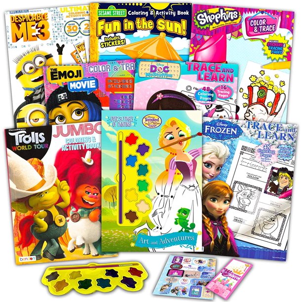 Coloring Books Bulk Assortment for Girls Kids Ages 4-8, Bundle Includes 8 Activity Books with Games, Puzzles, Mazes and Stickers, Coloring and ...