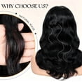 thumbnail image 4 of Middle Part Body Wave Human Hair Wig with Bangs for Black Women 3x1 Lace Wigs 210 Density, 4 of 5