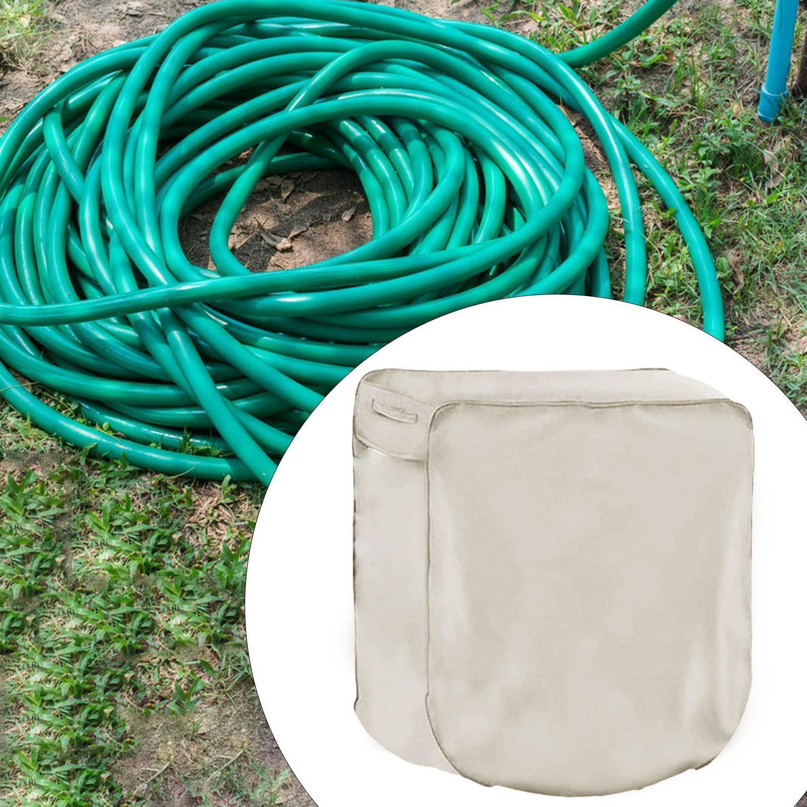FashionCha Retractable Garden Hose Reel Cover Oxford Cloth Lightweight Weatherproof Easy to Beige