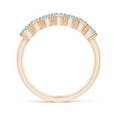 thumbnail image 2 of ANGARA Natural Half Eternity Seven Stone Aquamarine and Diamond Wedding Ring in 14K Rose Gold for Women (Size-3mm) | March Birthstone, Anniversary, Jewelry Gift for Women | Natural Aquamarine Ring, 2 of 8