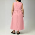 thumbnail image 6 of Elvqul Dresses for Women Elbow-Length Crew Neck Womens Dresses Plus Size Solid Pullover Long Dresses Elegant, 6 of 8