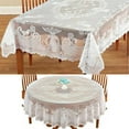 thumbnail image 4 of White Lace Tablecloth Rectangle Round Table Cloth Cover Wedding Party Banquet Round: Dia.178cm, 4 of 4
