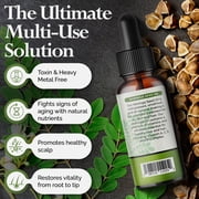 Moringa Seed Oil - 1oz - Pure Cold Pressed - Great for Skin, Hair, Nails. Including Vitamins & Minerals with Essential Proteins