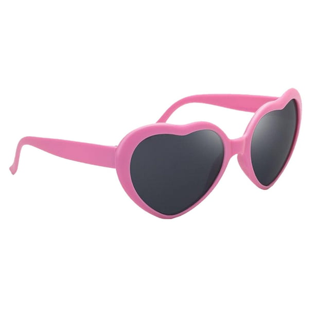 Gafas de sol para niños con forma de corazón para fiestas, para niñas de 2 a 6 años Rosado