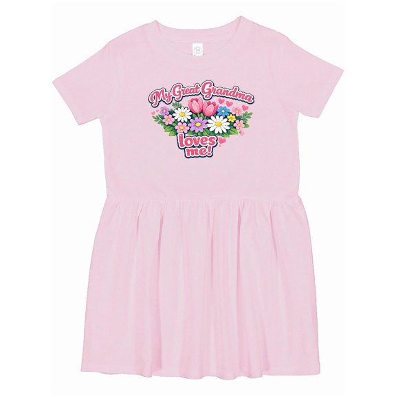 Inktastic Great Grandma Loves Me Girls Toddler Dress