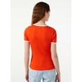 thumbnail image 4 of Free Assembly Women's Ribbed Crewneck Tee with Short Sleeves, Sizes XS-XXXL, 4 of 6