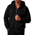 thumbnail image 2 of Hoodies For Men Full Zip Up With Pocket Sweatshirt Double Zipper Long Sleeve Solid Casual Drawstring Jacket For Fall Winter, 2 of 6