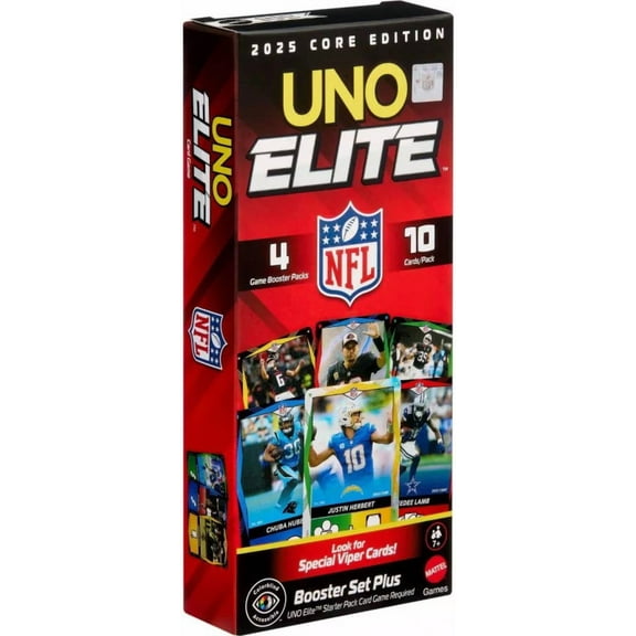 UNO Elite NFL 2025 Core Edition Booster Set Plus (40 Cards)