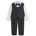 thumbnail image 2 of JTieacloth Boys Outfit Sets Boys Suit Jacket Outfit Formal Clothing For Children Performance Outfit Bow Tie Jacket Shirt And Trousers,Sizes 3-4 Years(Gray), 2 of 4