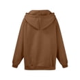 thumbnail image 6 of Zip Up Hoodie Women Long Sleeve Plus Size Plain Hooded Sweatshirts Fall Winter Trendy Casual Jacket with Pockets Shirts(Brown,M), 6 of 6