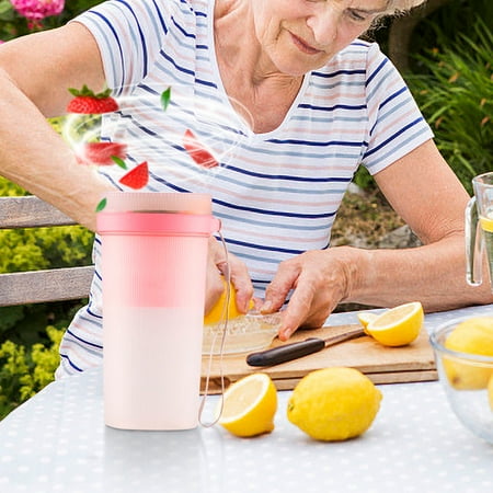 

DMDUOU Portable Mini Fruit Squeezer Wireless Rechargeable Portable Electric Multi-function Fruit Squeezer Cup USB Rechargeable Fruit Squeezer Cup Pink