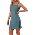 thumbnail image 4 of INSPIRAR CHIC Vestido de Noche para Mujeres Modal Suave con Tirantes Espagueti Cuello Redondo Ropa de Dormir S Azul, 4 of 6