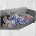 thumbnail image 6 of Watercolor Soft Flannel Fleece Throw Blanket, Composition with Flying Butterflies Flourishing Flowers, Cozy Plush for Indoor and Outdoor Use, 50" x 70", Violet Blue Orange Pink, by Ambesonne, 6 of 6