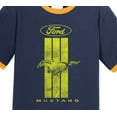 thumbnail image 2 of Mens Ford Mustang Green Stripe 100% Cotton Ringer Tee Shirt, XL White/Red, 2 of 5