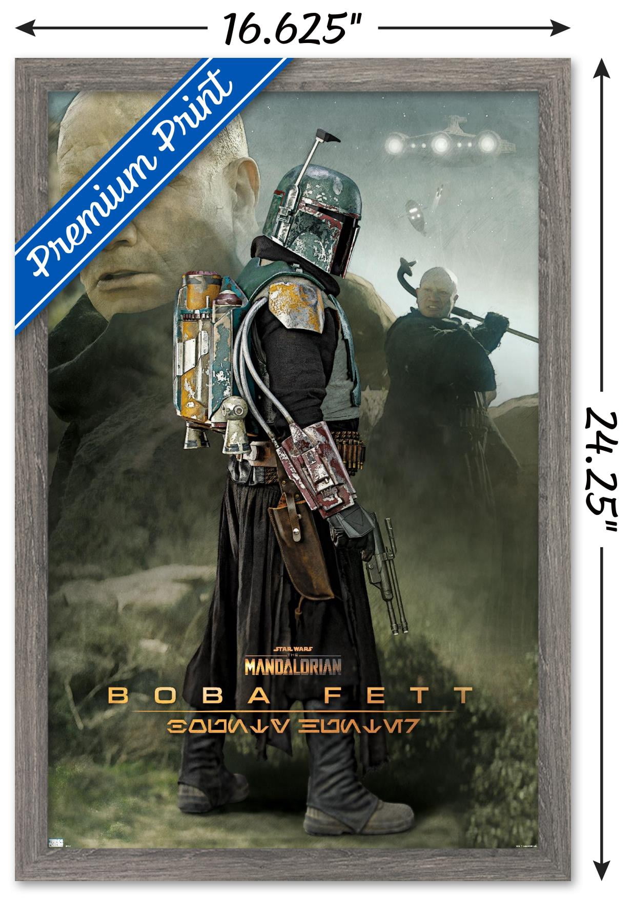 Star Wars: The Mandalorian Season 2 - Boba Fett Wall Poster, 14.725" x 22.375", Framed