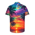 thumbnail image 5 of Ecqkame Men's Hawaiian Tops Short Sleeve Tropical Floral Printed Shirts Button Down Holiday Vacation Beach Shirt Clothings Orange XXXL, 5 of 5