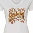 thumbnail image 4 of Inktastic Oktoberfest Banner with Orange Autumn Leaves Women's V-Neck T-Shirt, 4 of 5