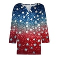 thumbnail image 4 of American Flag Blouse Women 1776-2026 Red White and Blue 3/4 Sleeve Henley Shirts Stars and Stripes 250th Anniversary Casual Tunics S, 4 of 5