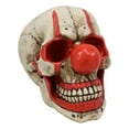 thumbnail image 2 of Halloween Creepy Red Nose IT Jester Clown Harlequin Joker Skull Figurine 5"H, 2 of 7