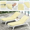 thumbnail image 5 of Pakunoda Chaise Lounge Cushions 80" x 26" x 4" Outdoor High-Density Foam Patio Furniture Lounger Replacement Cushions with Zipper Ties Water-Resistant for Pool, Light Yellow, 5 of 6
