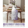 thumbnail image 6 of Table Runner 36 Inch Long - Spring Purple Eucalyptus Leaf on TopDecorative Table Scarf,Watercolor Botanical on WhiteDining Table Runners for Wedding Party Kitchen Dining Tables, 6 of 7