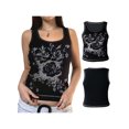 thumbnail image 6 of Coduop Women Sleeveless Tank Tops Causal Vintage Rose Print Slim U-neck Female Summer Vest Tops, 6 of 8