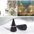thumbnail image 5 of 30 piezas de soporte de exhibición de anillo de cono de madera maciza negra, soporte de anillo, soporte de almacenamiento de joyería, accesorios de disparo ER, 5 of 5