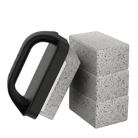 Heavy Duty Pumice Grill Cleaning Stone Brick (4 Pack), Non-Scratch Griddle Cleaner for BBQ Grill, Pool, Sink & Bath Tub, Flat Top Grill Scraper Block