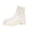 White, variant on Women's Retro Mid Calf Boots with Comfortable Elastic Fit for Everyday Casual Wear and Work Environments Featuring Classic Solid Design,Color:Black,Size:8.5
