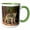 Green/White, variant on 3drose, Wild Wolf Watercolor Illustration, 11oz Two-tone Blue Mug