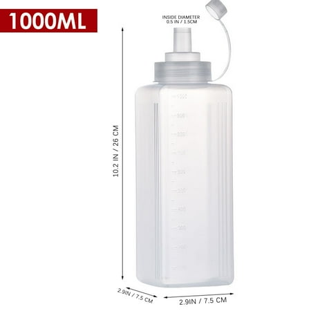 

MATHOWAL 800/1000Ml Squeeze Sauce Bottle Large Calibre Dustproof Plastic Household Seasoning Bottle For Kitchen