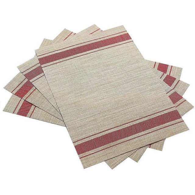ZHAOCHENG 6 manteles individuales resistentes al calor de color rojo
