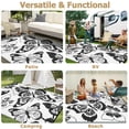 thumbnail image 5 of Moynesa 6'x9' Outdoor Rugs Waterproof, Plastic Straw RV Rugs for Outside, Large Portable RV Outdoor Rugs for Camping, Reversible Butterfly Picnic Mat for Camper Garden Tent, Black/White, 5 of 7