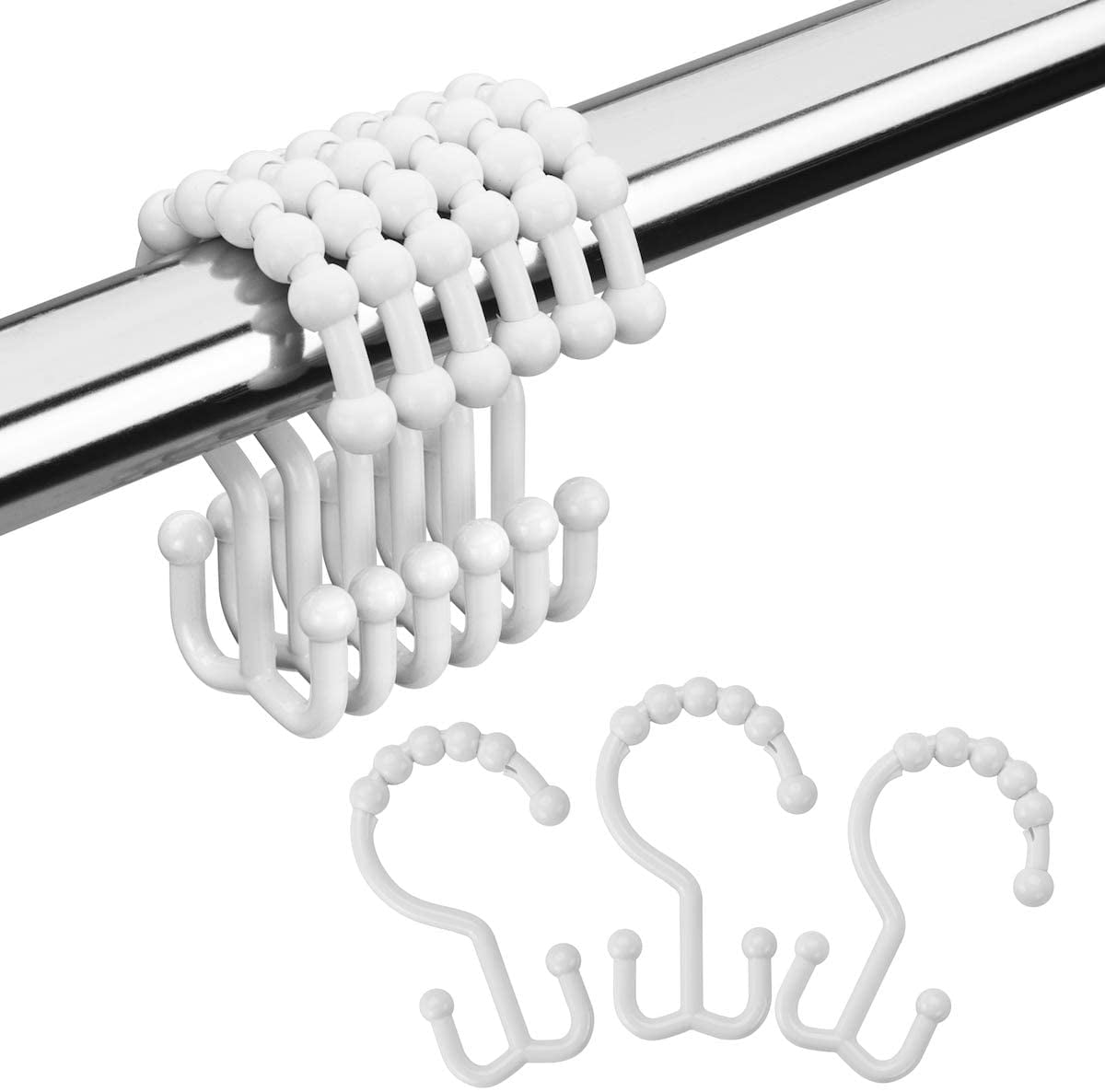 Shower Curtain Hooks Plastic Double Shower Curtain Rings For Bathroom Shower Curtain Rod Set Of 12 Shower Curtain Hooks Plastic Double Shower Curtain Rings For Bathroom Shower Curtain Rod Set Of 12